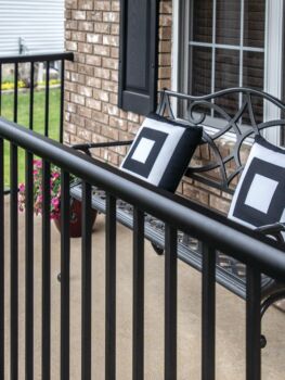 36in x 6ft Black Clarion Rounded Flat Top Railing Kit 