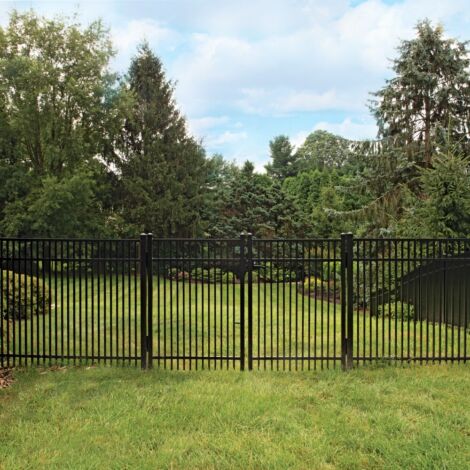 4' H x 10' W Bradford Double Picket Straight Double Drive Gate Black