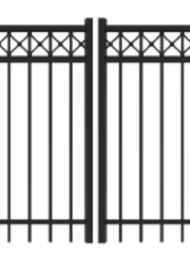 4' H x 10'W Fulton Straight Double Drive Gate Black