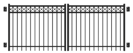 4' H x 10'W Fulton Straight Double Drive Gate Black