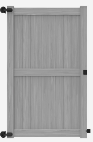 8' H x 58" W Colden Walk Gate Gray Woodgrain