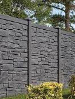 6ft x 6ft Dark Gray Granite Allegheny Vinyl Fence