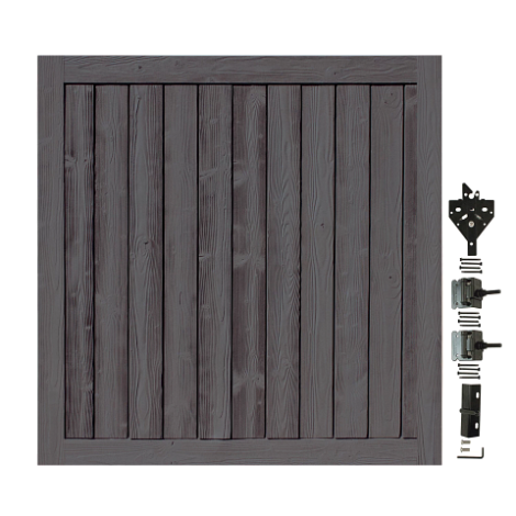 Dark Oak Sherwood Gate 70 in. high x 71 in. wide with Hardware