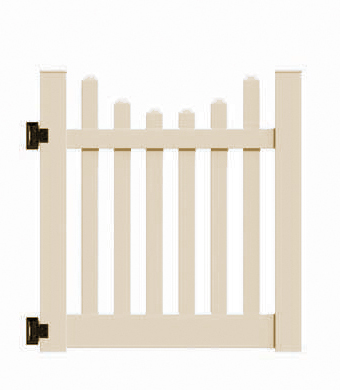 4'x58" Richmond Picket Scallop Walk Gate Tan