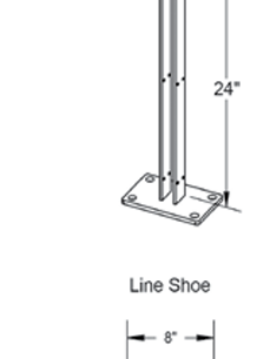 Concrete Mounting Bracket- Molded Vinyl - 24 in. Line Post 6H 8x5 Base Plate