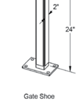 Concrete Mounting Bracket- Molded Vinyl - 24 in. Gate Post 6H 8x5 Base Plate