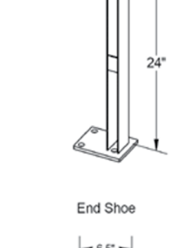 Concrete Mounting Bracket- Molded Vinyl - 24 in. End Post 6H 6.5x5 Base Plate