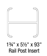 EXTRA ALUMINUM INSERT FOR 1.75" x 5.5" RAIL 1.6 X 1.54 X 93 