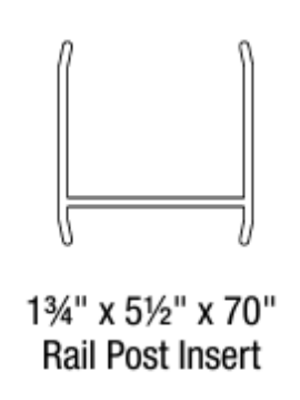 EXTRA ALUMINUM INSERT FOR 1.75" x 5.5" x 70" RAIL 