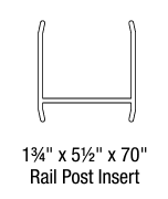 EXTRA ALUMINUM INSERT FOR 1.75" x 5.5" x 70" RAIL 