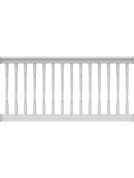 36" H x 6' L White Vinyl T Style w/ Turned Baluster Railing