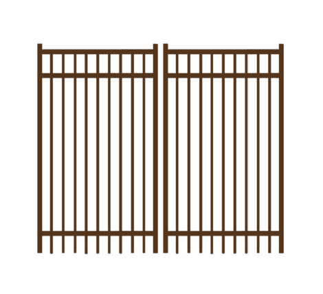 4' H x 10' W Bradford Straight Double Gate Bronze