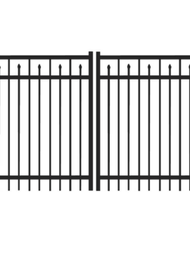 4' H x 10' W Clearfield Straight Double Gate Black 