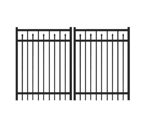 4' H x 10' W Clearfield Straight Double Gate Blk