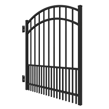 5' H x 5' W Puppy Picket Arched Gate Black