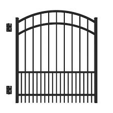 5' H x 4' W Puppy Picket Arched Gate Black 