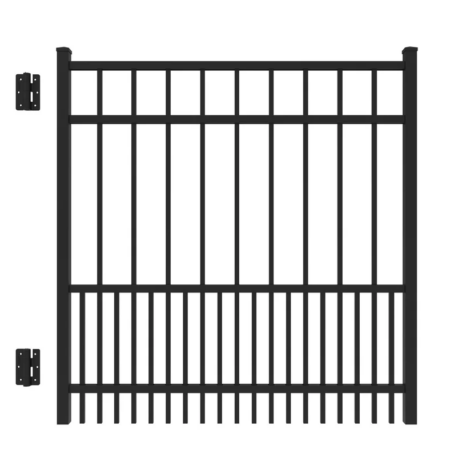 5' H x 4' W Puppy Picket Straight Gate Black 