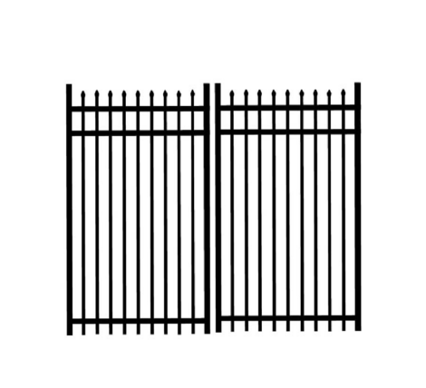 4' H x 10' W Huntington Straight Double Gate Black  