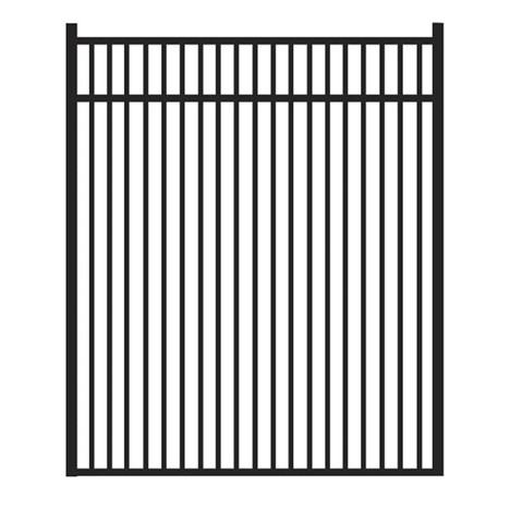 54" H x 4' W Bradford Double Picket Straight Gate Black