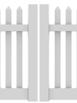 4'H x 10'W Richmond Picket Straight Double Drive Gate White