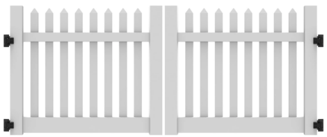 4'H x 10'W Richmond Picket Straight Double Drive Gate White