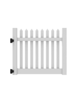 4'x58" Richmond Picket Straight Walk Gate White