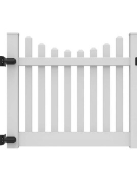 4'x58" New Bedford Picket Scallop Walk Gate White