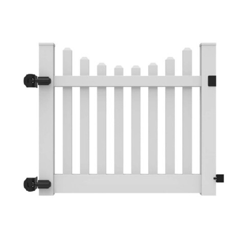 4'x58" New Bedford Picket Scallop Walk Gate White