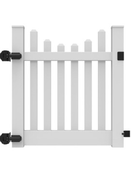 4'x46" New Bedford Picket Scallop Walk Gate White