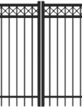 5' H x 10'W Fulton Straight Double Drive Gate Black