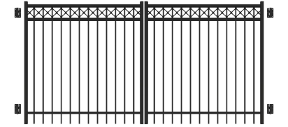 5' H x 10'W Fulton Straight Double Drive Gate Black