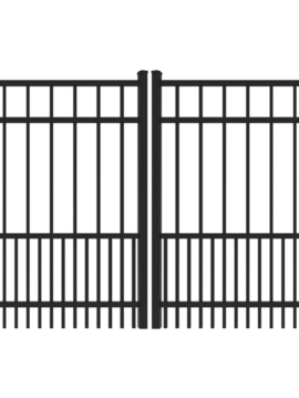 4' H x 10' W Puppy Picket Double Drive Straight Gate Black