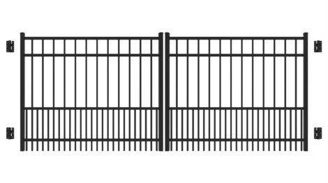 4' H x 10' W Puppy Picket Double Drive Straight Gate Black