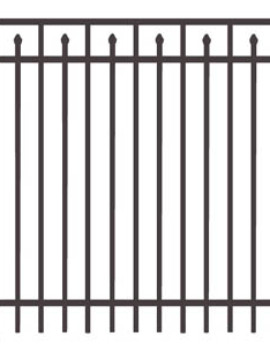 4'H X 8'W Clearfield Aluminum Fence Black