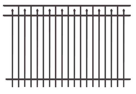 4'H X 8'W Clearfield Aluminum Fence Black